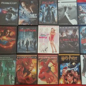 14 DVD AND 1 BLU RAY MOVIES